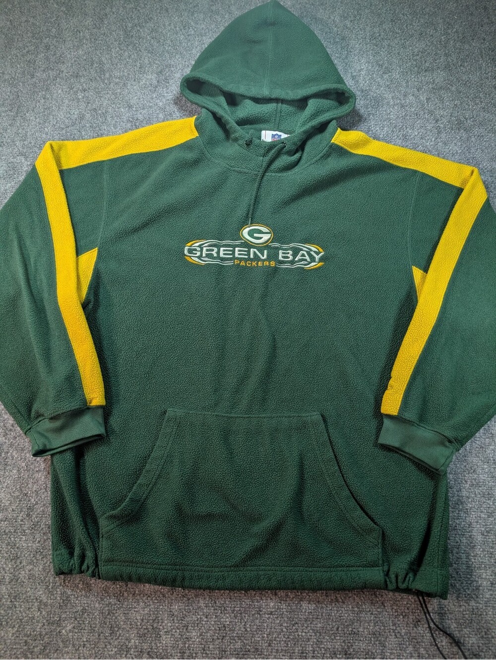 Vintage Y2K Green Bay Packers Fleece Hoodie Sweatshirt Embroidered Size Large